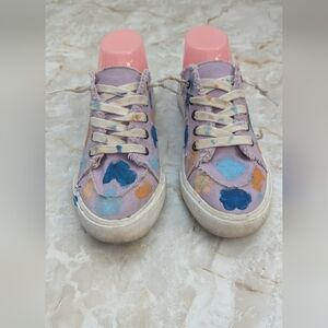 Obtaom Woman's  Hand Painted  Canvas Lace Up Slip On‎ Sneakers Size 7